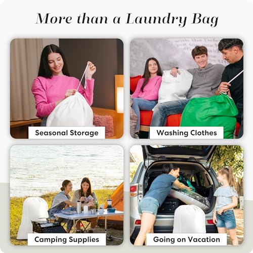 Handy Laundry Extra Large Laundry Bag 30"x40" - Heavy Duty Nylon - color: White, size: 30" x 40"