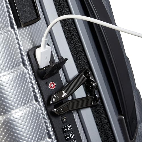 Samsonite Proxis Global Carry-On Hardside Luggage with Dual Spinner Wheels, Airline Approved - Innovative Roxkin™ Lightweight Shell With Ultimate Durability- TSA Lock, Telescopic Handle - Silver - color: Silver, size: International Carry-On