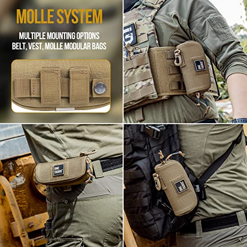 ONETIGRIS Hard Shell Sunglasses Case MOLLE Tactical Eyeglasses Pouch - color: Green