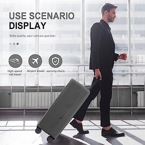Travel Luggage Cover - Scratch-Resistant Fit 19-31 Inch Suitcase Protector (Slate Gray, M(24-25 inch)) - color: Slate Gray, size: 24-25 inch