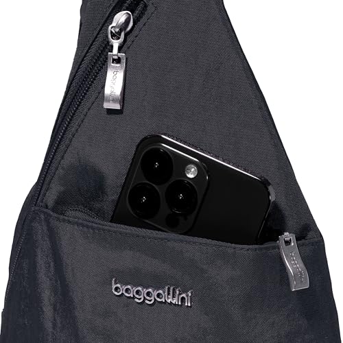 Baggallini Mini Sling - 12x7 Sling Crossbody Bag Backpack with Adjustable Shoulder Strap - color: French Navy