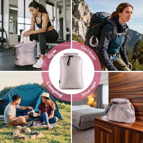 Travel Laundry Bag, Waterproof Compression Bags for Dirty Clothes - color: Purple, size: Large