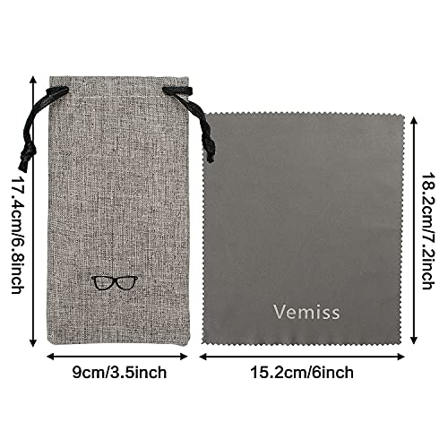 Vemiss Hard Shell Sunglasses Case, Large Linen Fabric Protective Glasses Case for Men Women - color: Gray+khaki, size: Sunglass Case