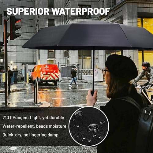 SY COMPACT Travel Umbrella - Windproof Automatic Compact Umbrellas for Rain - color: UPF-Peach