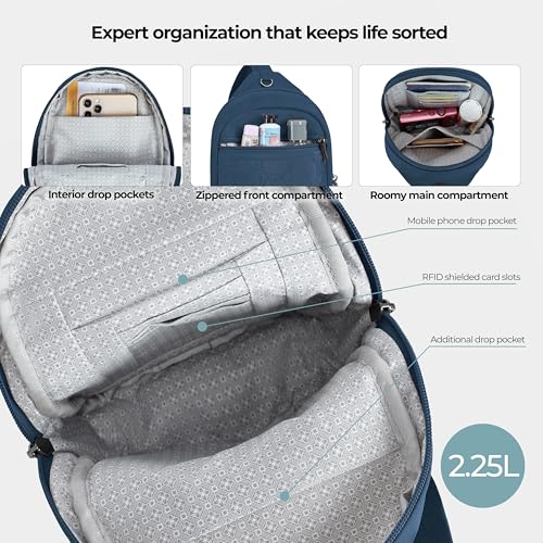 Travelon Anti-Theft Runways Small Sling - color: Ocean