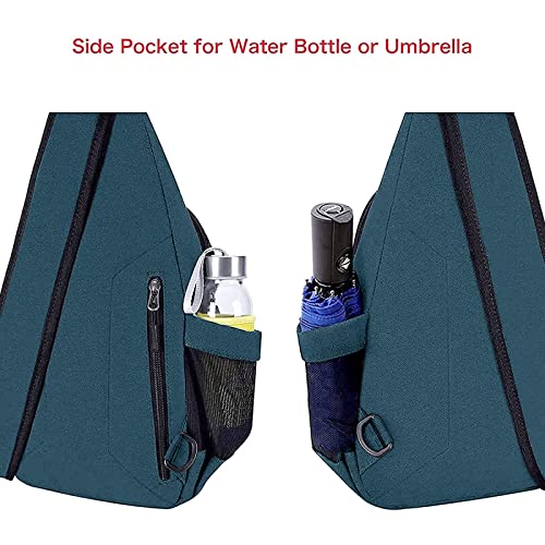 MOSISO Crossbody Sling Bag for Women, Shoulder Backpack, Hiking Daypack Bag - color: Teal Green