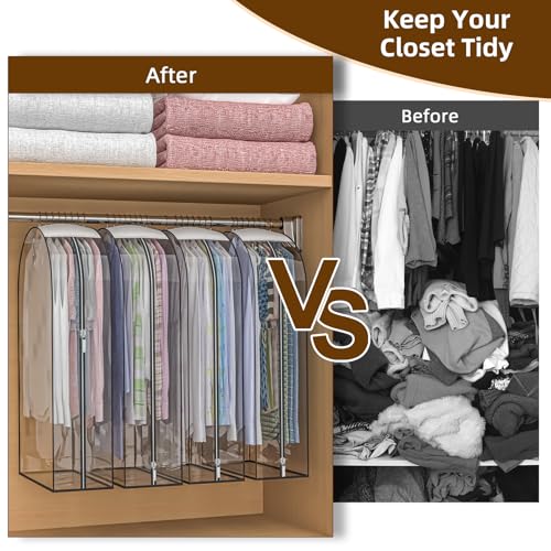 Clear Garment Bags for Hanging Clothes, 4-Pack, 40" - color: Full Clear, size: 40 inch