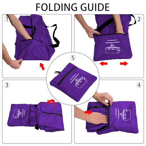 iFARADAY Foldable Duffel Bag, 30 inch / 75L, Purple - color: Purple-75L
