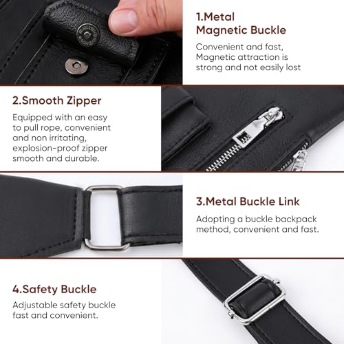Cross-Body Sling Pack, Pickpocket-Proof Hidden Crossbody Sling Bag with Adjustable Strap, Classic Shoulder Satchel, Hidden Chest Bag for Travel & Outdoor