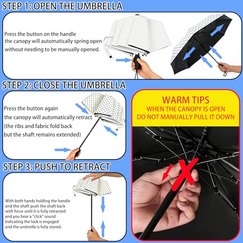 Automatic Folding Travel Umbrella for Sun & Rain - color: RIV025