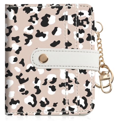 Women Wallet, RFID Blocking Bifold PU Leather Wallet, Small Slim Compact Purse with Clear ID Window & Zipper Coin Pocket, Credit Card Holder for Ladies,1 ID window 8 Card Slots,Leopard Print B - color: Leopard Print B
