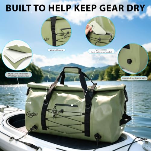 Modoker Waterproof Roll-Top Duffel Backpack for Kayaking and Camping