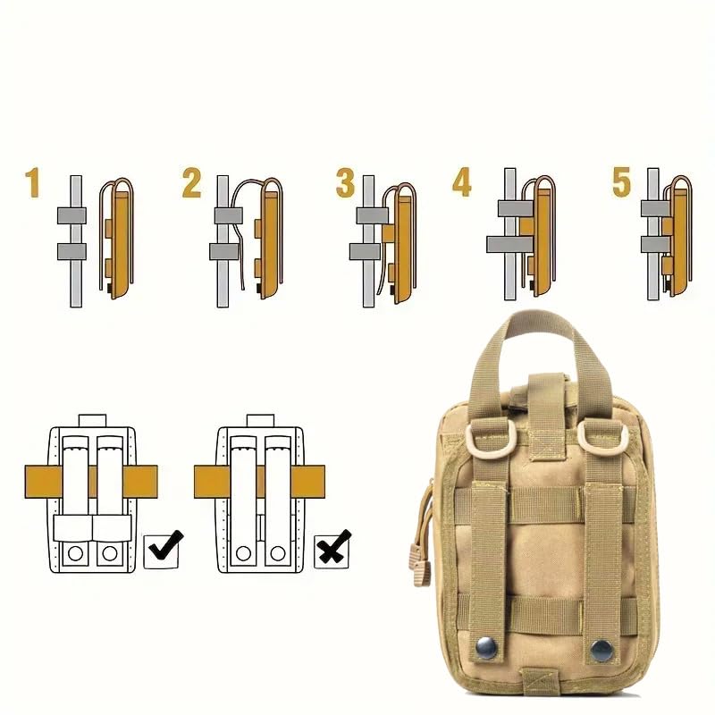Universal IFAK Trauma First Aid Kit Molle Pouches Emergency Survival Kit Suitable for Home, car, Travel, Camping, Hiking, Sports, Outdoor Emergencies-Quick Response First Aid Essentials(CP) - color: Cp
