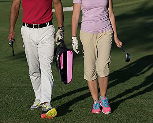 Golf Shoe Bag Men/Women Outdoor Zippered Carrier Bags Light Pink - color: Light Pink