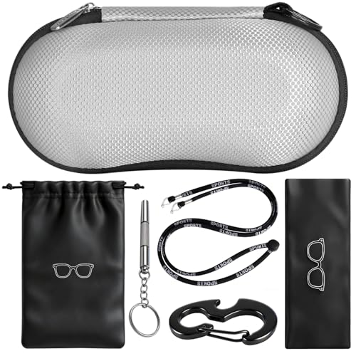 RayLove Sunglasses Case Hard Shell, Crush Resistant Eyeglass Case with Zipper, Lightweight Sunglasses Travel Case - color: Grey