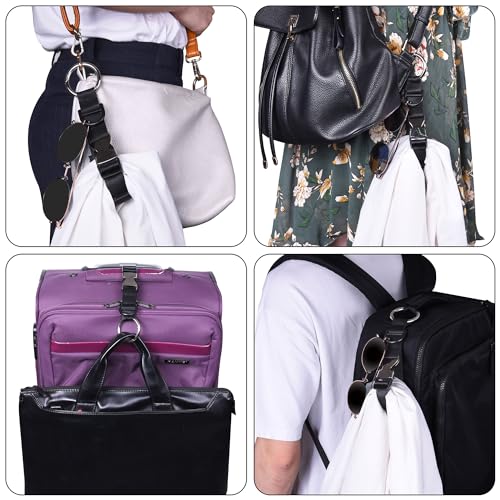Wisdompro Jacket Gripper Strap for Travel, Nylon Add a Bag Luggage Straps - color: Black