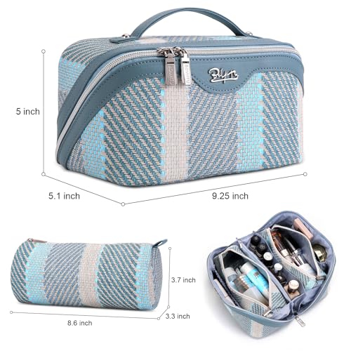 BOYATU Makeup Bag, Makeup Organizer, Toiletry Travel Bag for Women - Blue - color: C-1-Blue