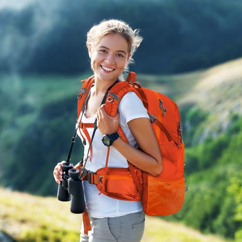 Maelstrom 40L Waterproof Hiking Backpack, Lightweight Travel Daypack - color: Orange