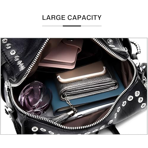 Convertible Backpack Purse Women - Fashion Tote Backpack, Shoulder Bag, Black Travel Backpack for College, Work, Casual