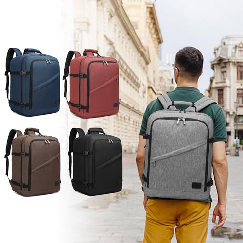 Kono Travel Backpack Airline Approved Overhead Bin Personal Item Bag - color: Grey, size: Medium
