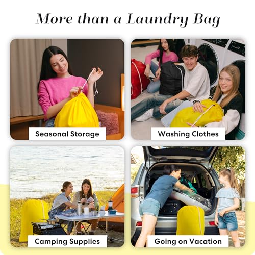 Handy Laundry XL Nylon Laundry Bag 22"x32" 2-Pack, Heavy Duty, Yellow - color: Yellow, size: 22" x 32" (Pack of 2)