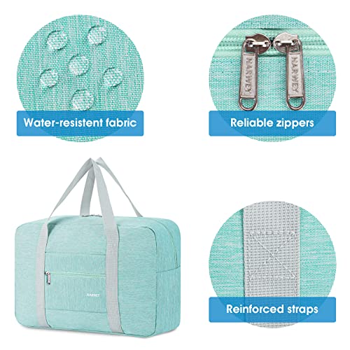 Narway Personal Item Travel Bag, Foldable Carry on Duffle Bag for Women Men - color: AA-Thick Mint Green