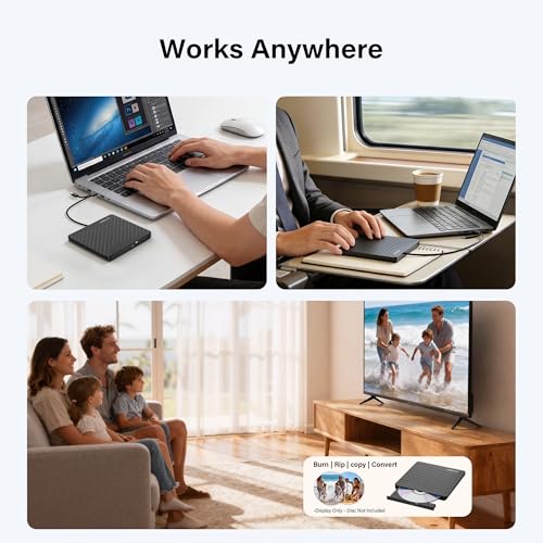 Amicool External USB-C USB 3.0 CD/DVD Drive Burner +/-RW, Ultra-Slim Portable DVD Player Writer Reader for Mac iMac MacBook, Windows 11/10/8 Linux, Laptop Desktop PC Computer Optical Drive - size: Ultra-Slim
