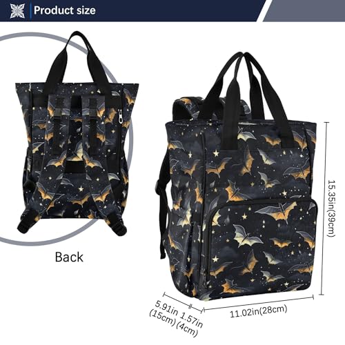 MNSRUU Diaper Bag Gothic Skull Bat Large Capacity Changing Backpack Multifunction Travel Tote Nappy Bag Baby Diaper Backpack for Mom Dad - color: Skull I 4177