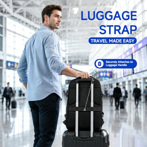 SWICKY Travel Backpack for Men, 40L Carry On Backpack Flight Approved - color: Black, size: Large-40L