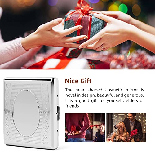 Fashion Unique Shaped Metal Cigarette Case-85mm 3.34" King Size 18-20 Capacity Sturdy Double Sided Spring Clip Open Pocket Holder for Women and Men (E38-Silver) - color: E38-Silver