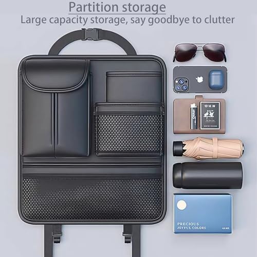 Backseat Car Organizer for Kids, Back Seat Car Organizer with 5 Pockets - color: Black