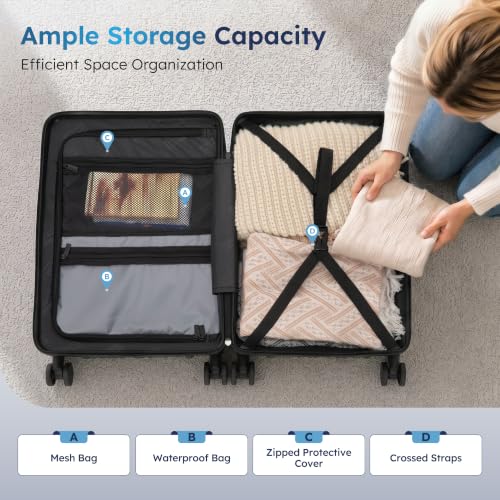 ALPHA CAMP 2-Piece Luggage Set, 20 Inch Carry-On & 28 Inch Trunk Suitcase