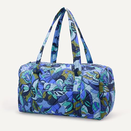 Amazon Essentials Women's Quilted Weekender Duffel Bag, Blue Paisley, One Size - color: Blue Paisley