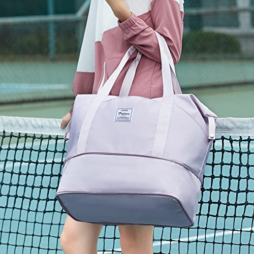 Travel Duffle Bags for Women Overnight Tote Bag Carry On Personal Item - color: A110-purple-expandable, size: X-large