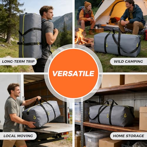 Uarition 100L Large Duffle Bag for Travel, Camping - Grey - color: Grey