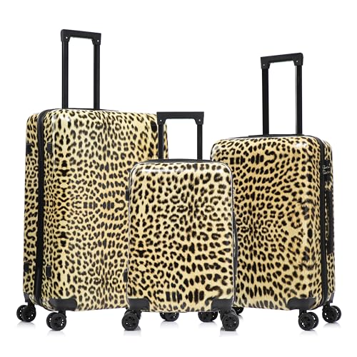 InUSA Cheetah Print Luggage with Spinner Wheels | Durable Lightweight Hardside Suitcase | Travel Bag with Handle and Trolley | (20in, 24in, 28in) 3 Piece Set - color: Cheetah, size: 3 Piece Set (20/24/28)