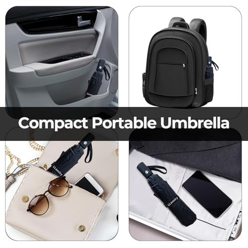 LLanxiry Compact Travel Umbrella, Windproof Automatic Umbrellas for Rain - color: High clouds (Auto), size: 44 Inch
