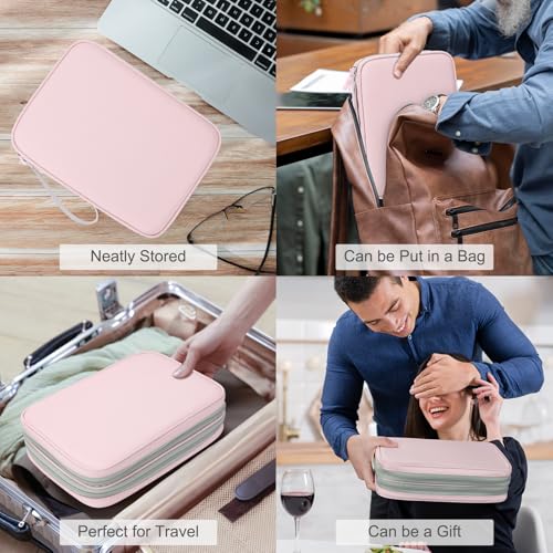 FYY Electronic Organizer, Travel Tech Pouch Bag, Extra Large, Light Pink - color: Light Pink, size: 10.8 x 8 x 3.15 inches