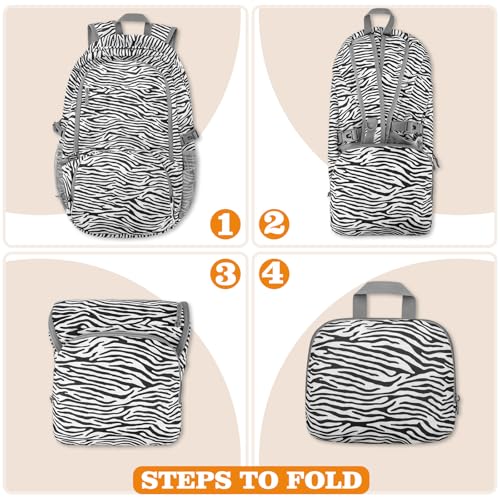 ZOMAKE Lightweight Packable Backpack 30L, Foldable Travel Hiking Daypack - color: D-zebra Print