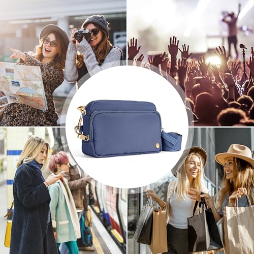Joryin 여성용 도난 방지 크로스바디 백, 슬래시 방지 RFID 차단 여행용 지갑, 1.35L/3L 숄더백, 나일론 - color: 스몰 (1.35l) - 스모키 블루