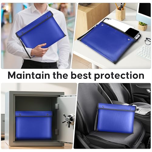 6500℉ Upgraded Fireproof Bags with Fire Proof Zipper A4 Size (Blue) - color: Blue, size: A4 Size