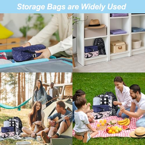 Boho Compression Packing Cubes Set (7 Piece) - Sun Moon Stars - color: Black-11