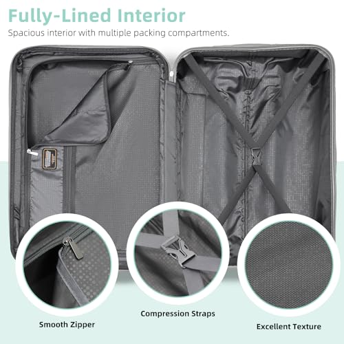 LARVENDER Luggage Sets 6 Piece, Expandable Suitcases Set with Wheels, Mint - color: Mint Green, size: 6 piece set