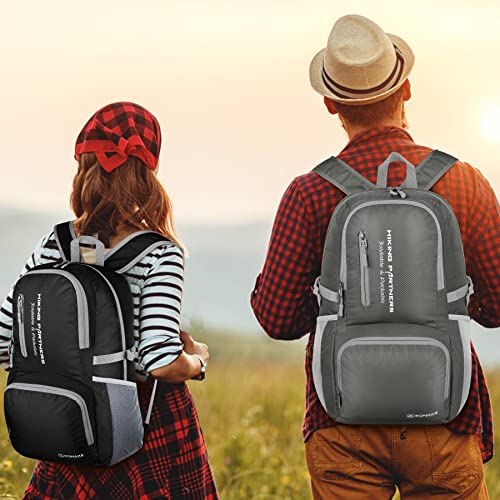 ZOMAKE Lightweight Packable Backpack, Water Resistant Foldable Daypack 35L - color: Black, size: 35L