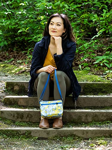 Haiku Lark RFID Blocking Zippered Crossbody Travel Bag - color: Valley Tulip Print