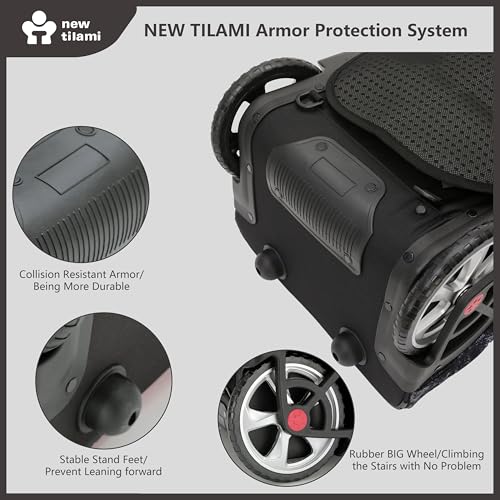NEW TILAMI 20 Inch Rolling Backpack for School Stair-Climbing Big Wheel - color: Grey Mosaic