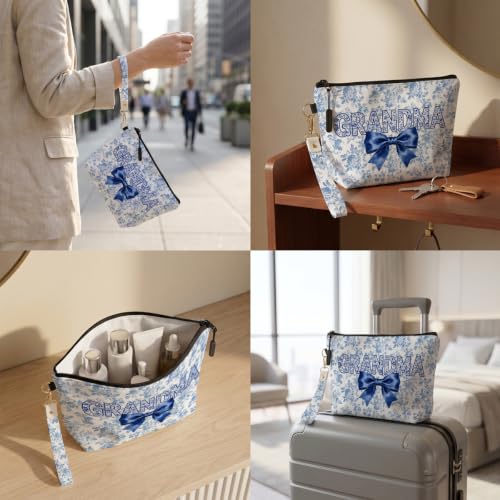 Fokongna Makeup Bag With Keychain Wristlet, Gifts For Grandma - color: Grandma