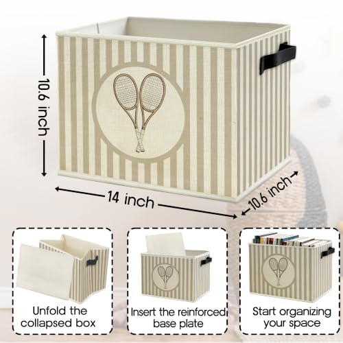 Tennis Sports Nursery Storage Bin Basket with Handles - color: Color33