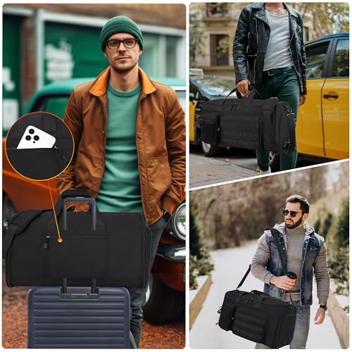 MOZETO Convertible Garment Duffle Bags for Travel, Carry On Suit Duffle Bags with Shoulder Strap 2 in 1 Hanging Garment Duffle Bag for Men