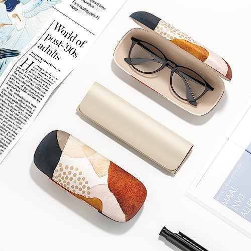 Eyeglasses Case, Hard Shell Protective Case for Glasses, Unisex for Women Men - color: Abstract Spots